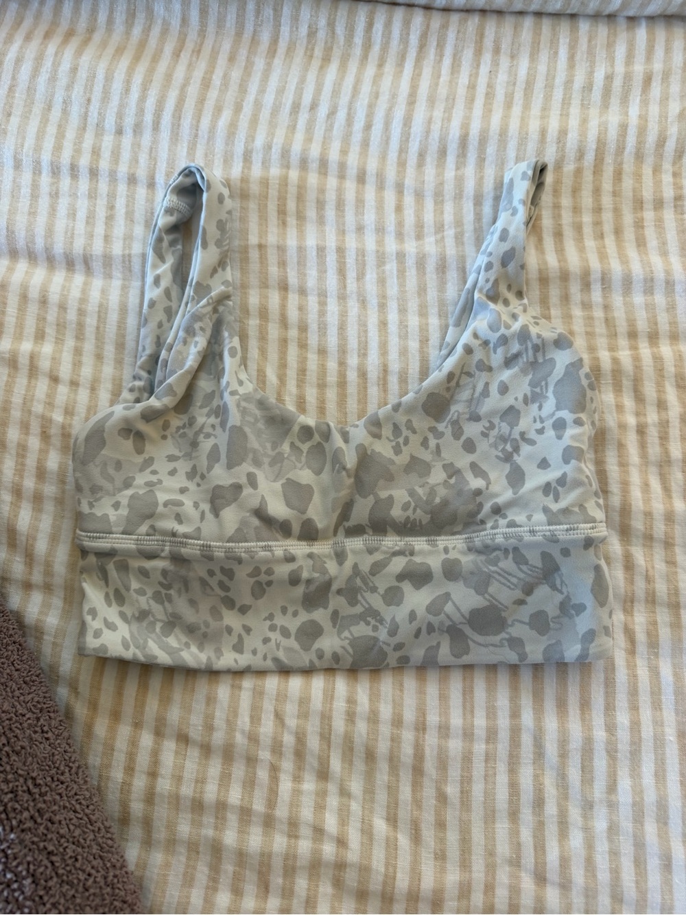 lululemon athletica Light Gray Animal-Print Sports Bralette